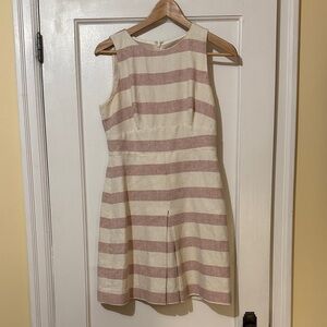 J. Crew Pink and Cream Striped Mini Dress